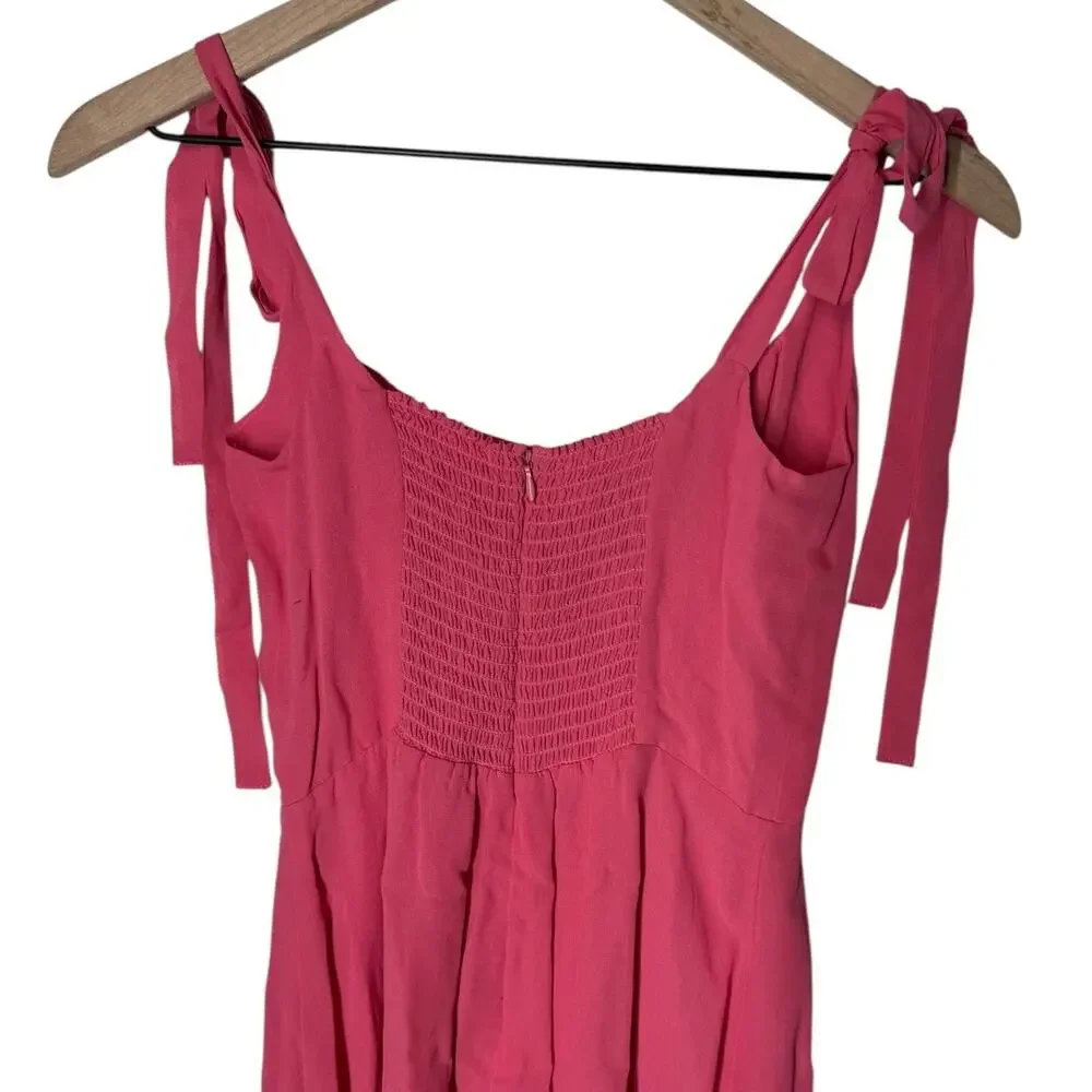 Reformation Annabell Dress Pink Tie Strap Size 4 NWT - Picture 6 of 13